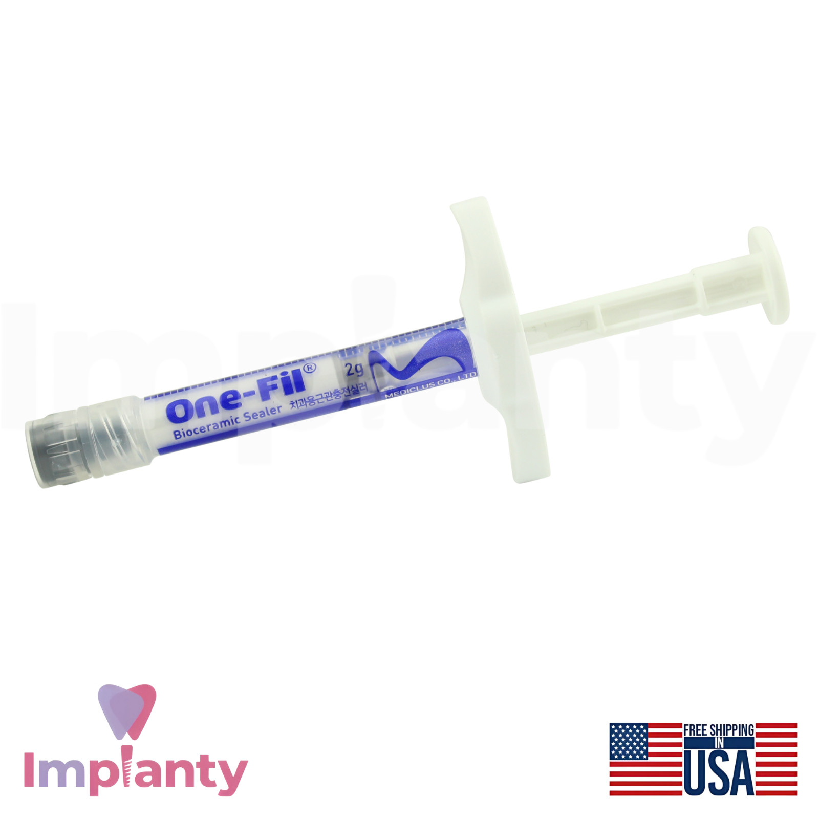 One-Fil CaIcium SiIicate White Dental Long Term Sealer 2g Tube With Mixing Tips