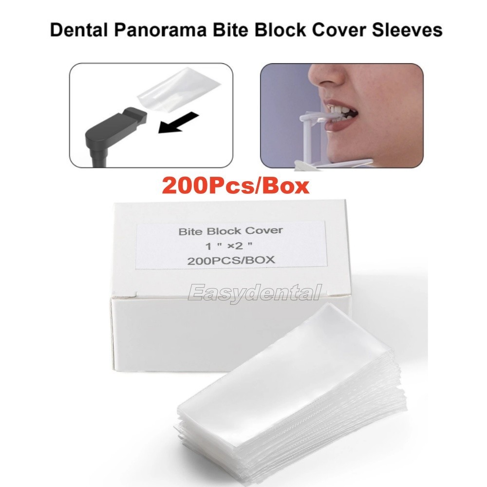 200Pcs Dental Panorama Bite Block Cover Sleeves X Film /1″x2″ Protective Clear