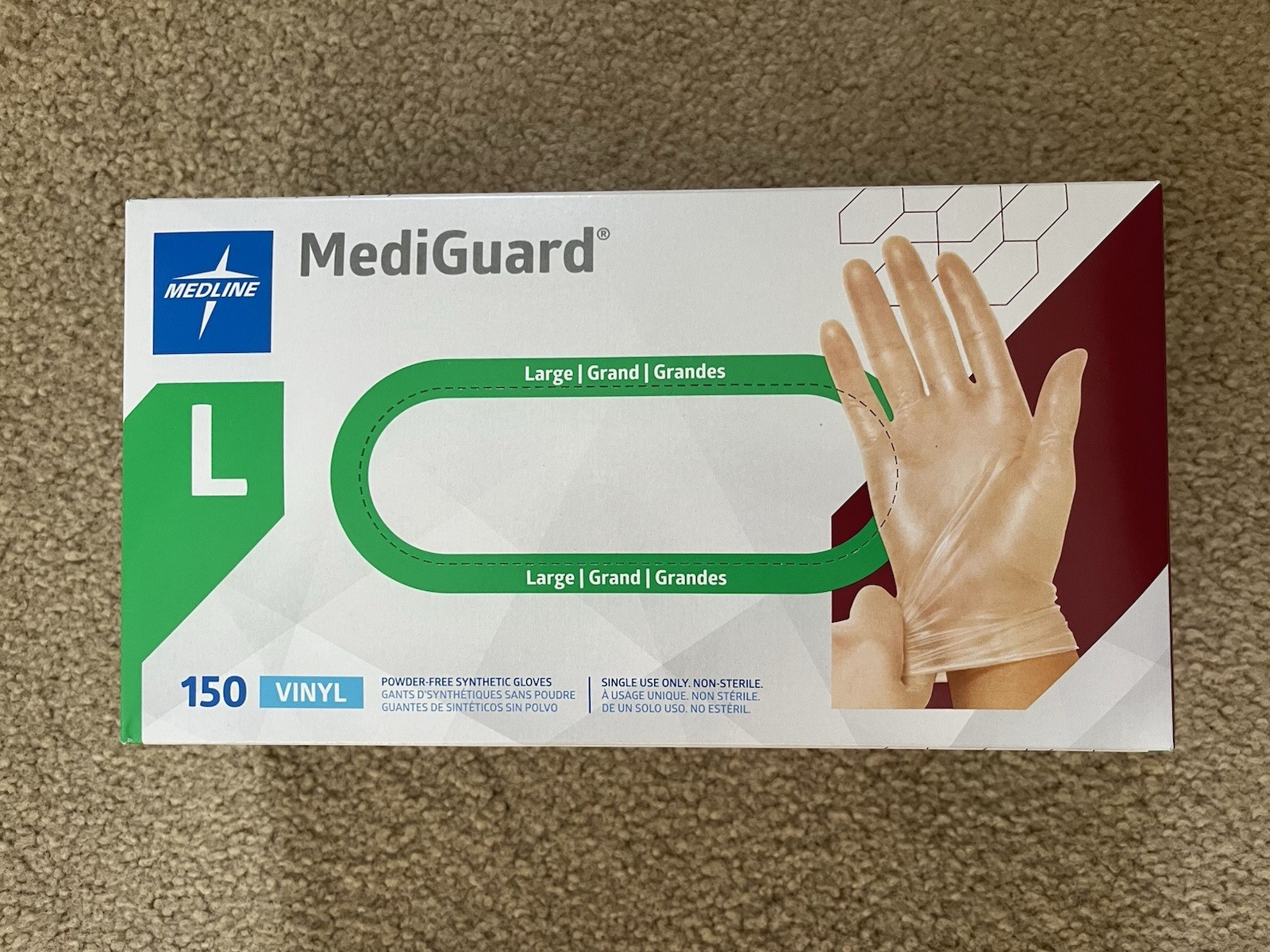 Medline MediGuard Stretch Vinyl Powder-Free Large Gloves – Nails Salon & More