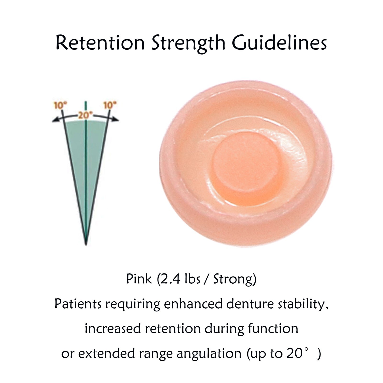 Universal Dental Overdenture Retention Male Caps Insert for Zest Locator System