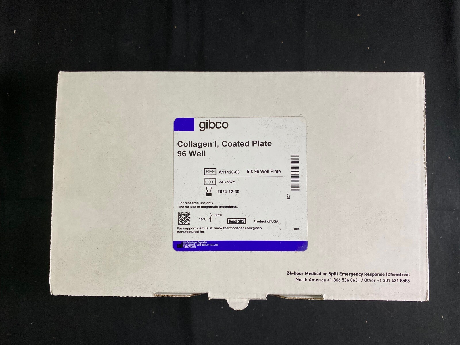 GIBCO 96-Well Flat-Bottom Microplates Collagen Type I-Coated A11428-03 (5/cs)
