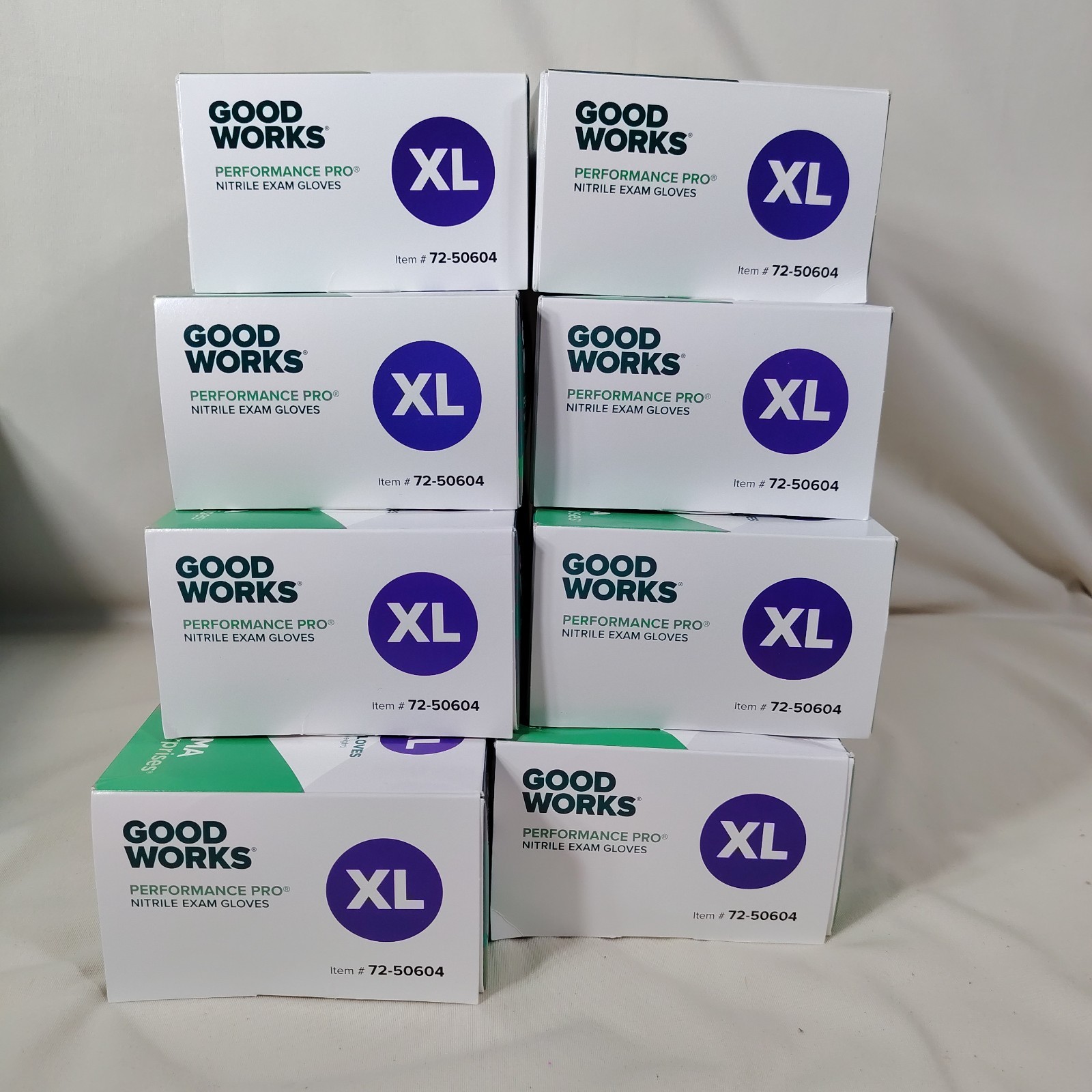 8 BOXES~ Good Works Performance Pro Nitrile Exam Gloves -100 each, XL #72-50604