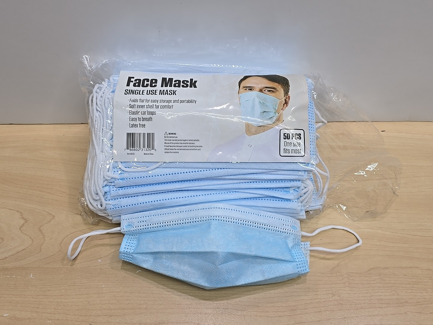 50 pack Disposable 3-Ply Non-Medical Face Masks Cleaning Dust Manufacturing Mask
