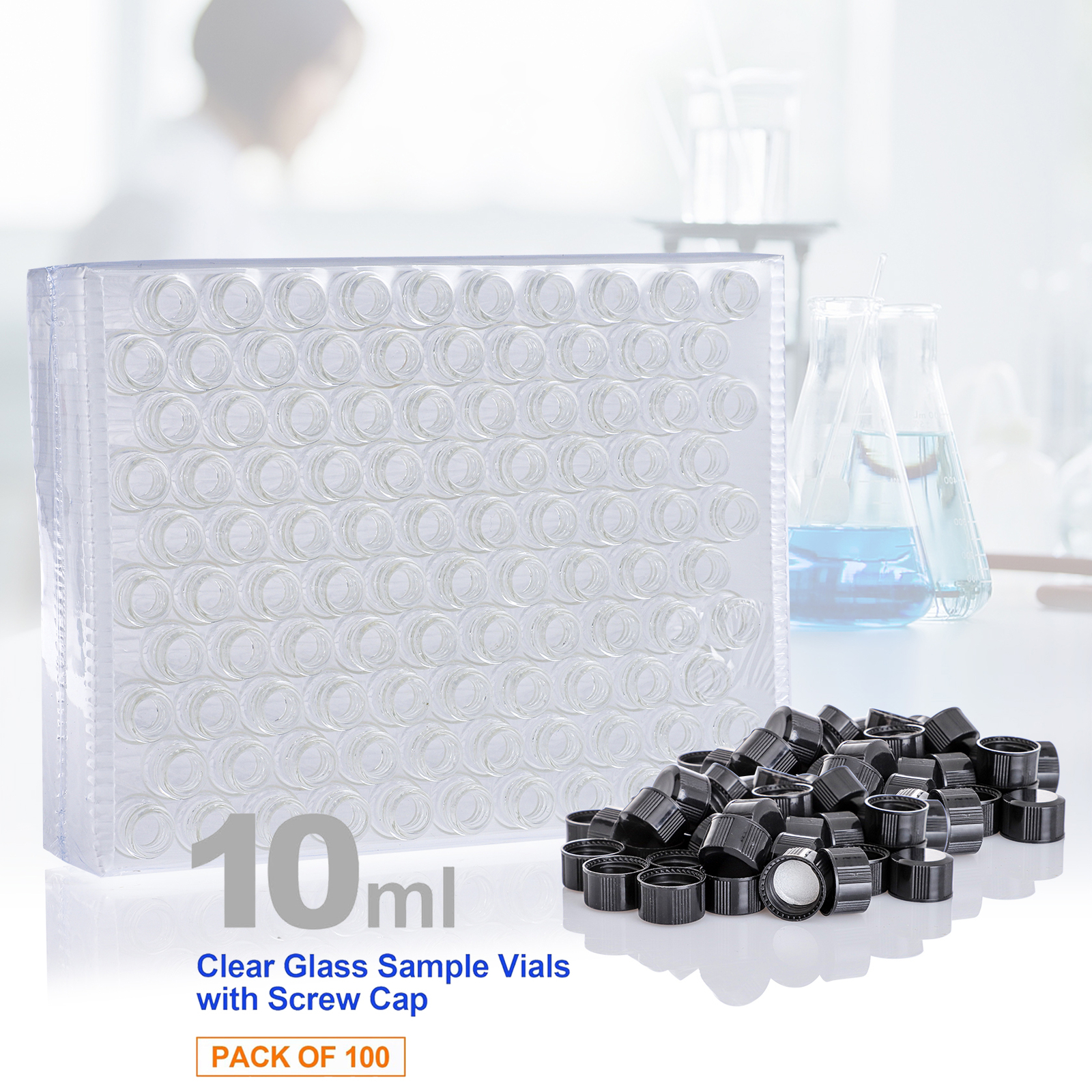 2ml Autosampler Vials 1000Pcs + 4ml/10ml Clear Glass Vials+Amber Dropper Bottles