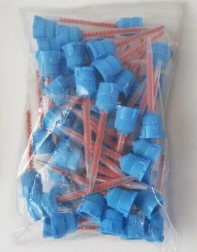 50 pcs Pack of BLUE ORANGE Mixing Tips for Crown & Bridge Impression FAST shipin