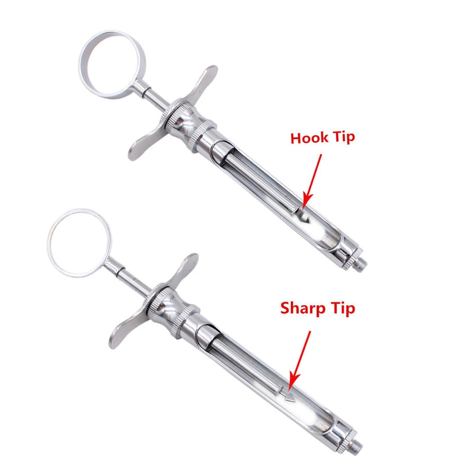 2 Dental Anesthetic Syringe Self-Aspirating CW Type 1.8ml Sharp & Hook Tip
