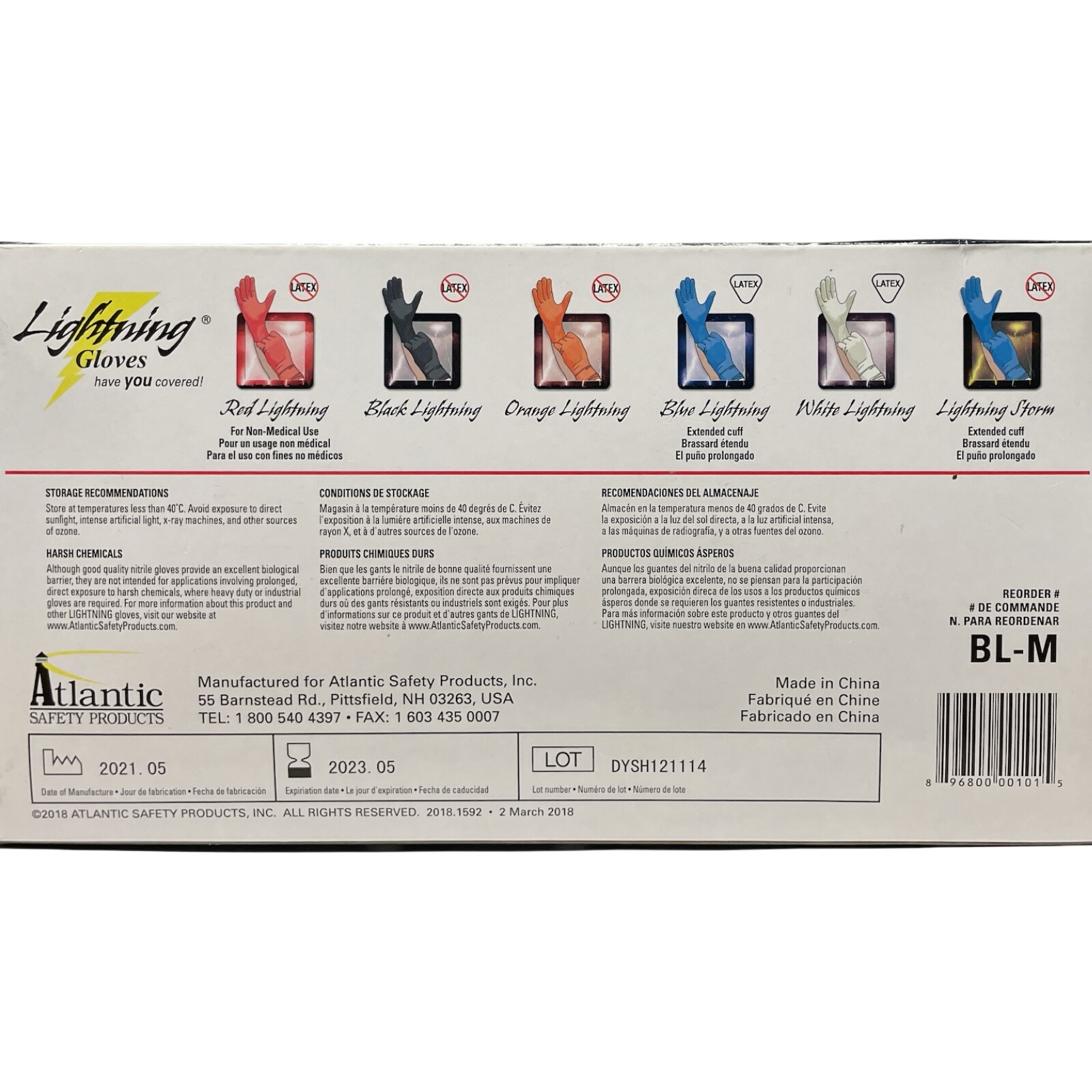 Nitrile Gloves Medium Black Lightning 6 Mil Powder Free Strech Textured Box 100