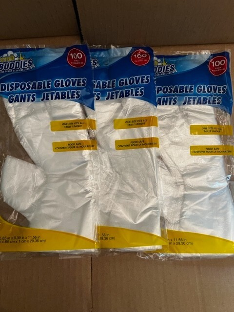 BRAND NEW SET OF 3 (300 Gloves) Essentials Disposable Gloves One Size Fits All