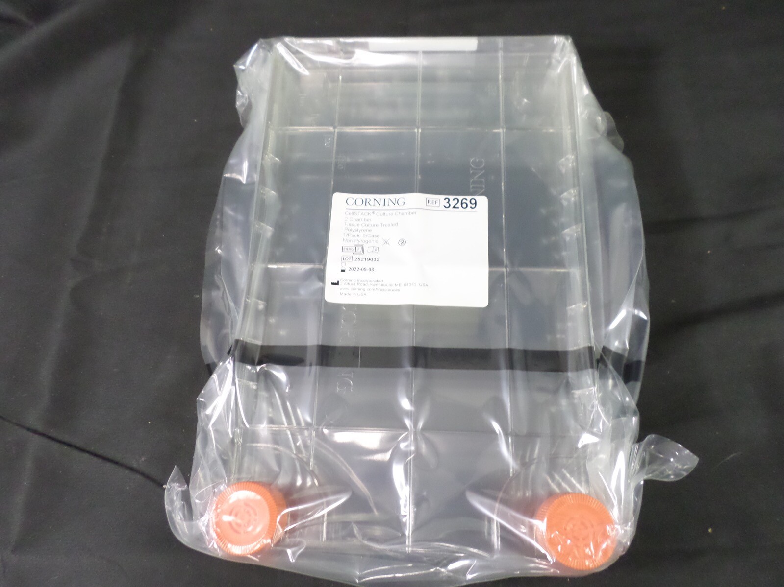 CORNING Polystyrene 1272cm² 2-Chamber TC-Treated CellSTACK W Vent Caps 3269 5/cs