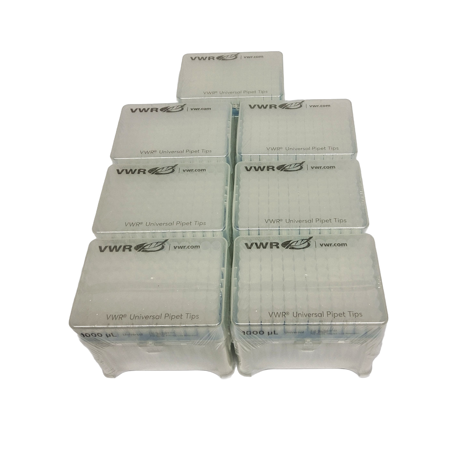 VWR Universal Pipet Tips 1000uL Filtered Sterile 76322-154 Partial Box 7 Racks