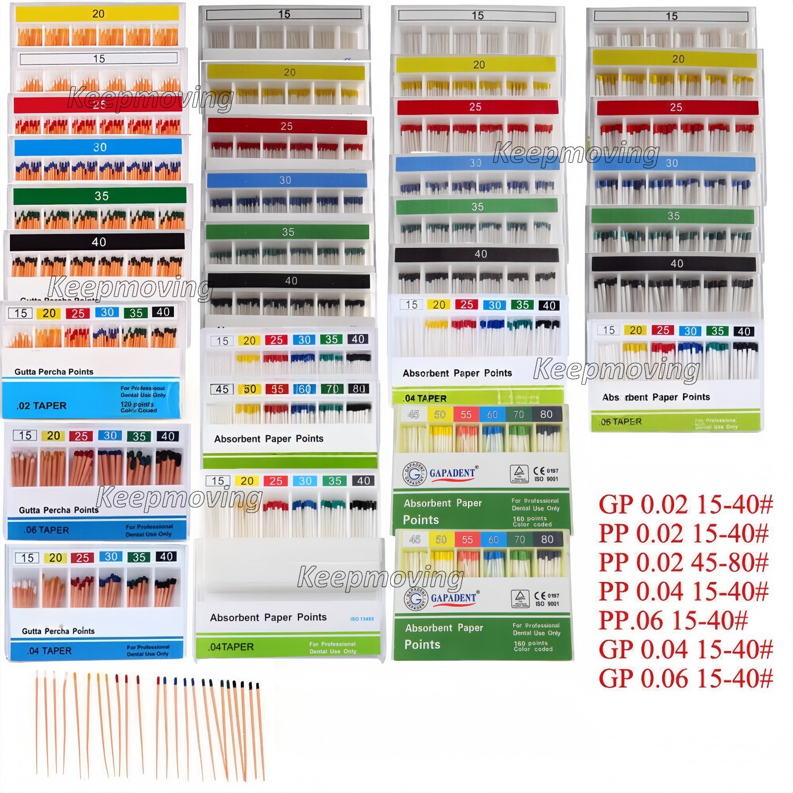 Dental Root Canal Absorbent Paper Point Gutta Percha Point F1F2F3 Taper 02/04/06