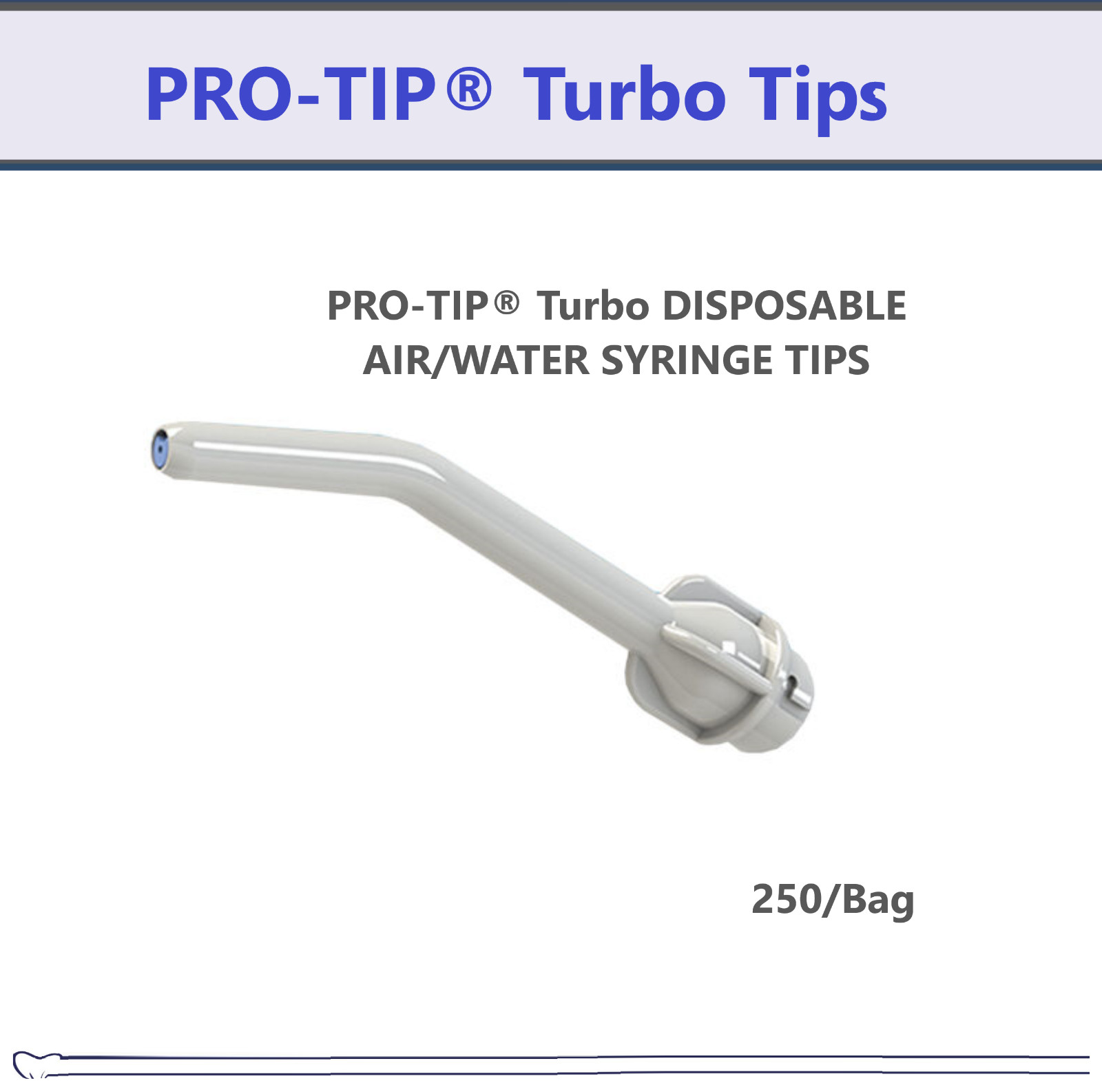 Dental Young Dental Pro-Tip Turbo Air/ Water Syringe Tips, 250/bg, #116410