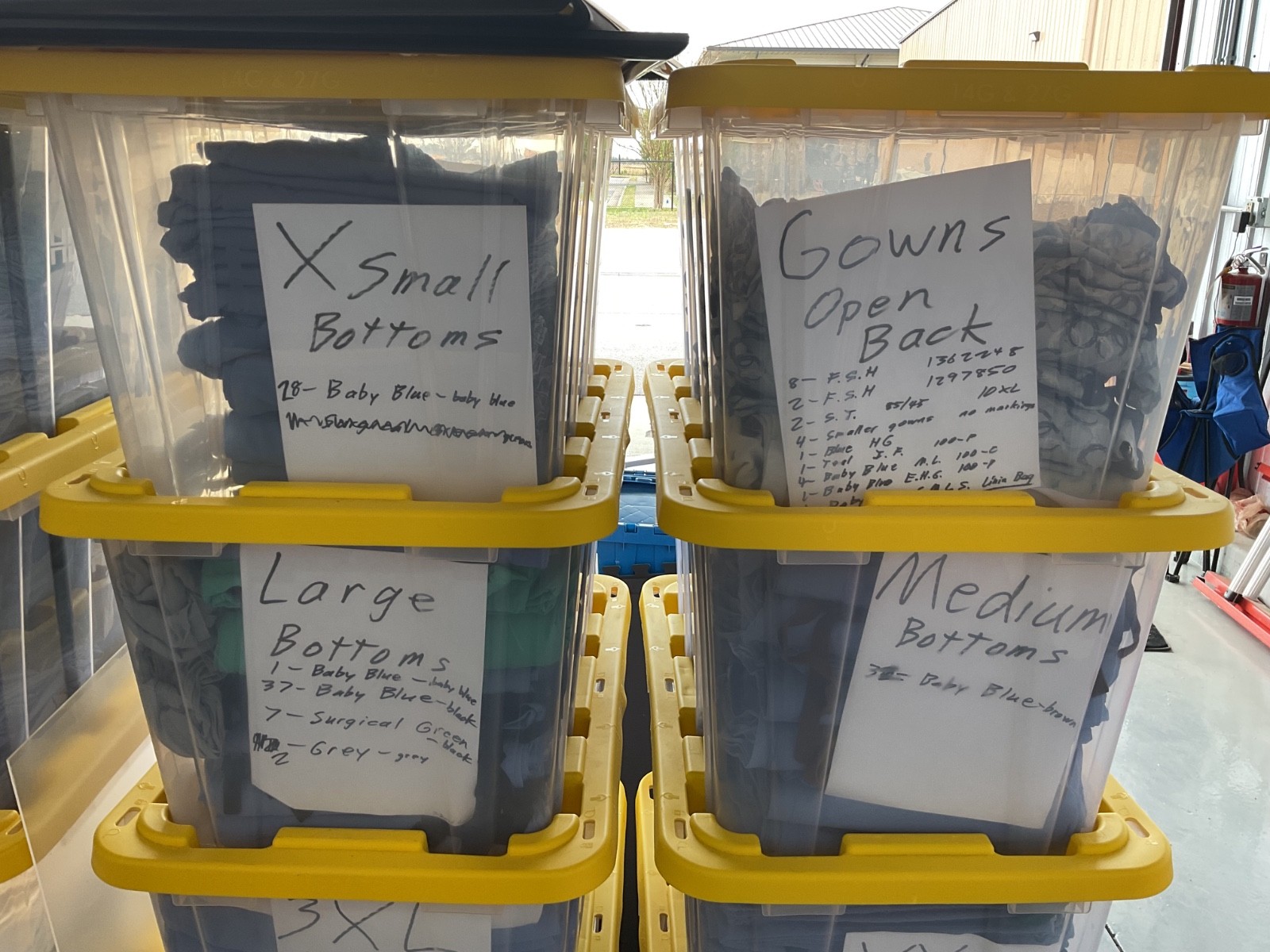Medical Hospital Gowns – 24 Total in HDX Tough Tote bin