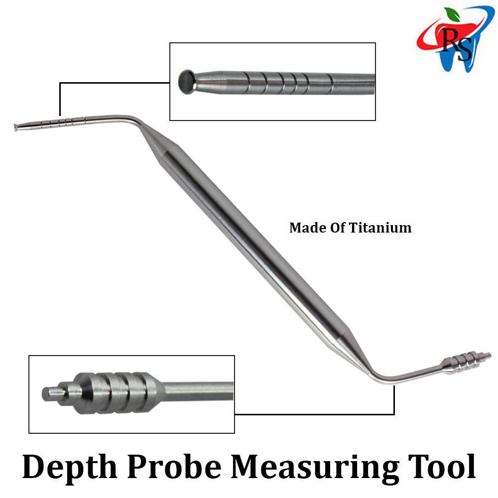 RS Dent Dental Implant Titanium Surgical Gauge Depth Probe Abutment Measuring