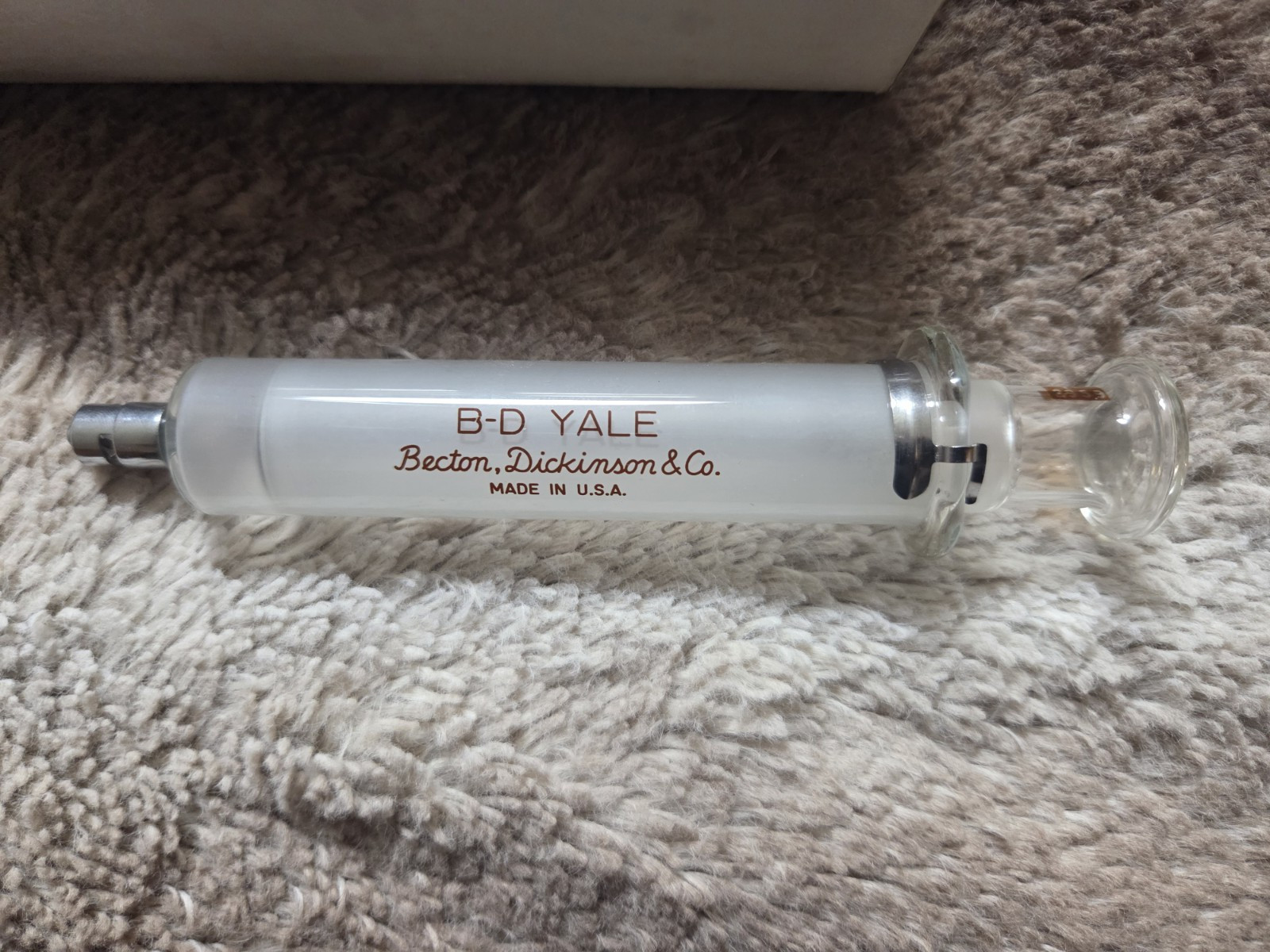 BD Multifit 20cc Glass Hypodermic Syringe Metal Tip Reusable Becton , Vintage