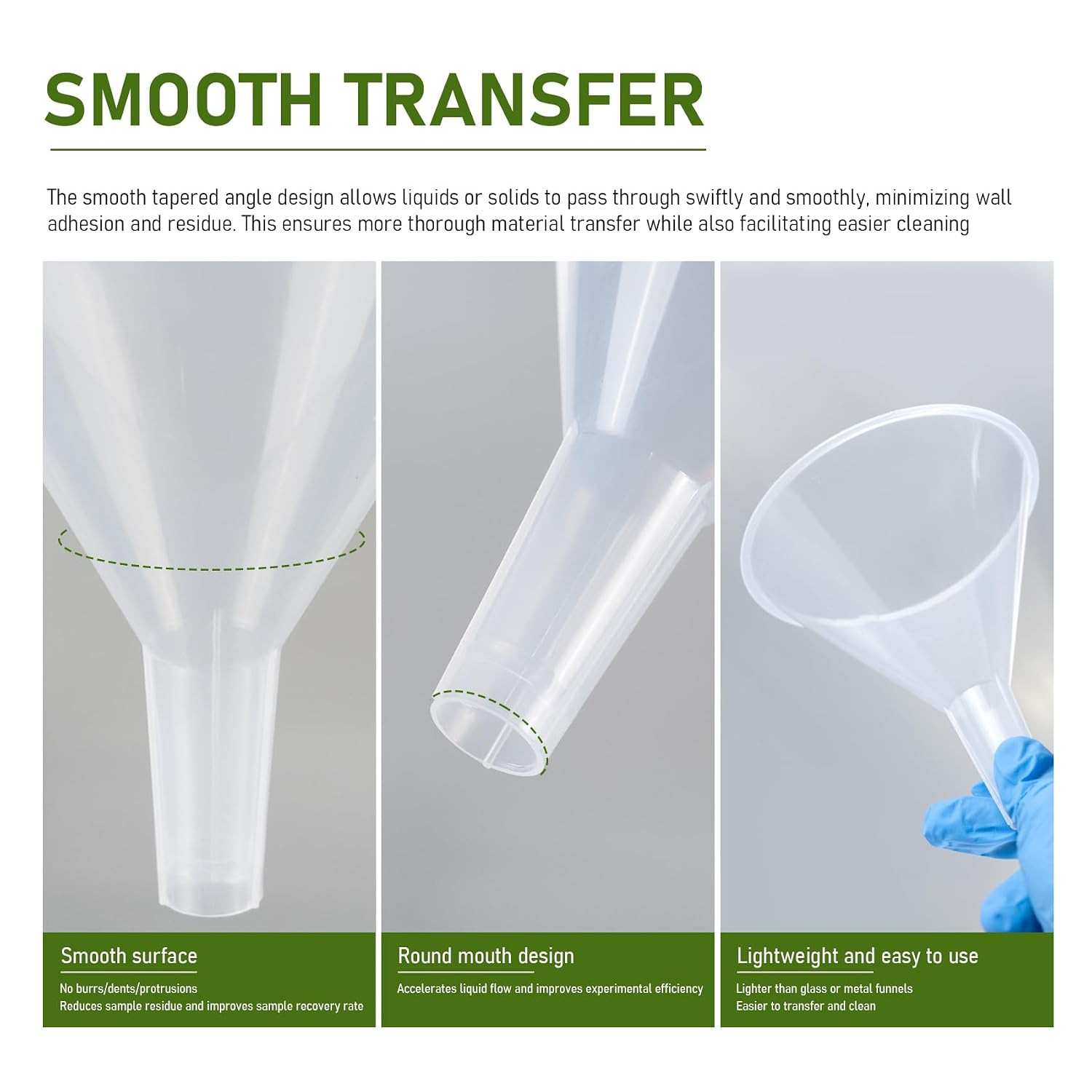Plastic Funnel, 150mm Polypropylene Powder Funnel for Laboratory and Daily Di…