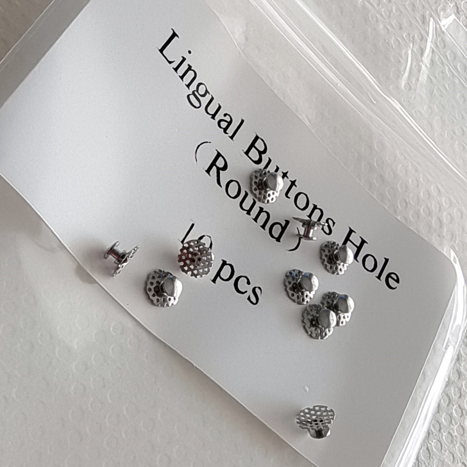 10pcs Denal Orthodontics Round Perforated Hollow Lingual Buttons with Holes
