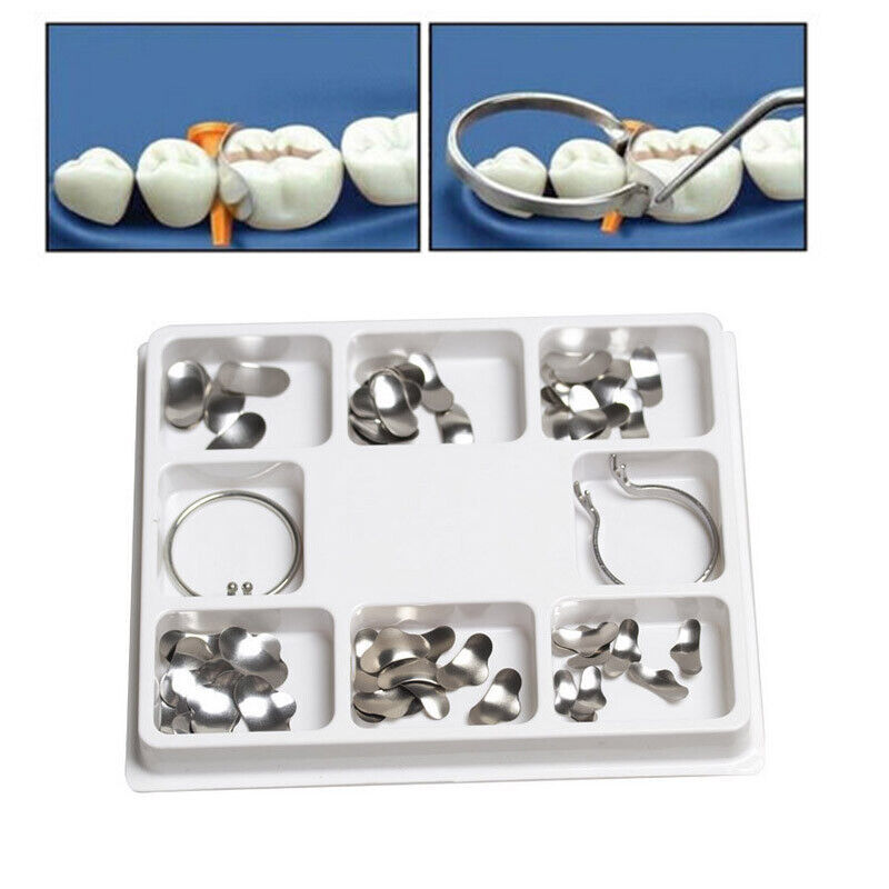 100Pcs/Pack Dental Metal Matrices Sectional Contoured Matrix Refill Soft Band