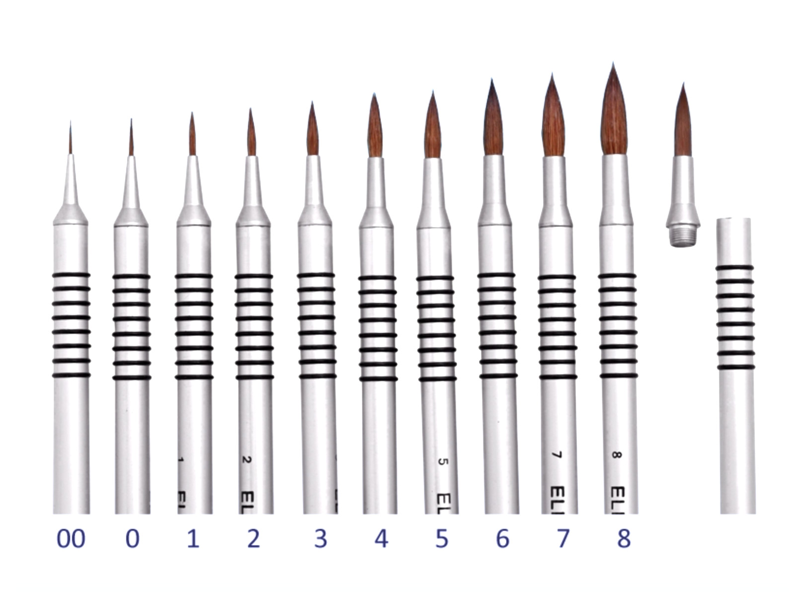 KOLINSKY ELITE DENTAL BRUSHES 10pkg – ALUMINA HANDLE TYPE C – CHANGEABLE TIPS