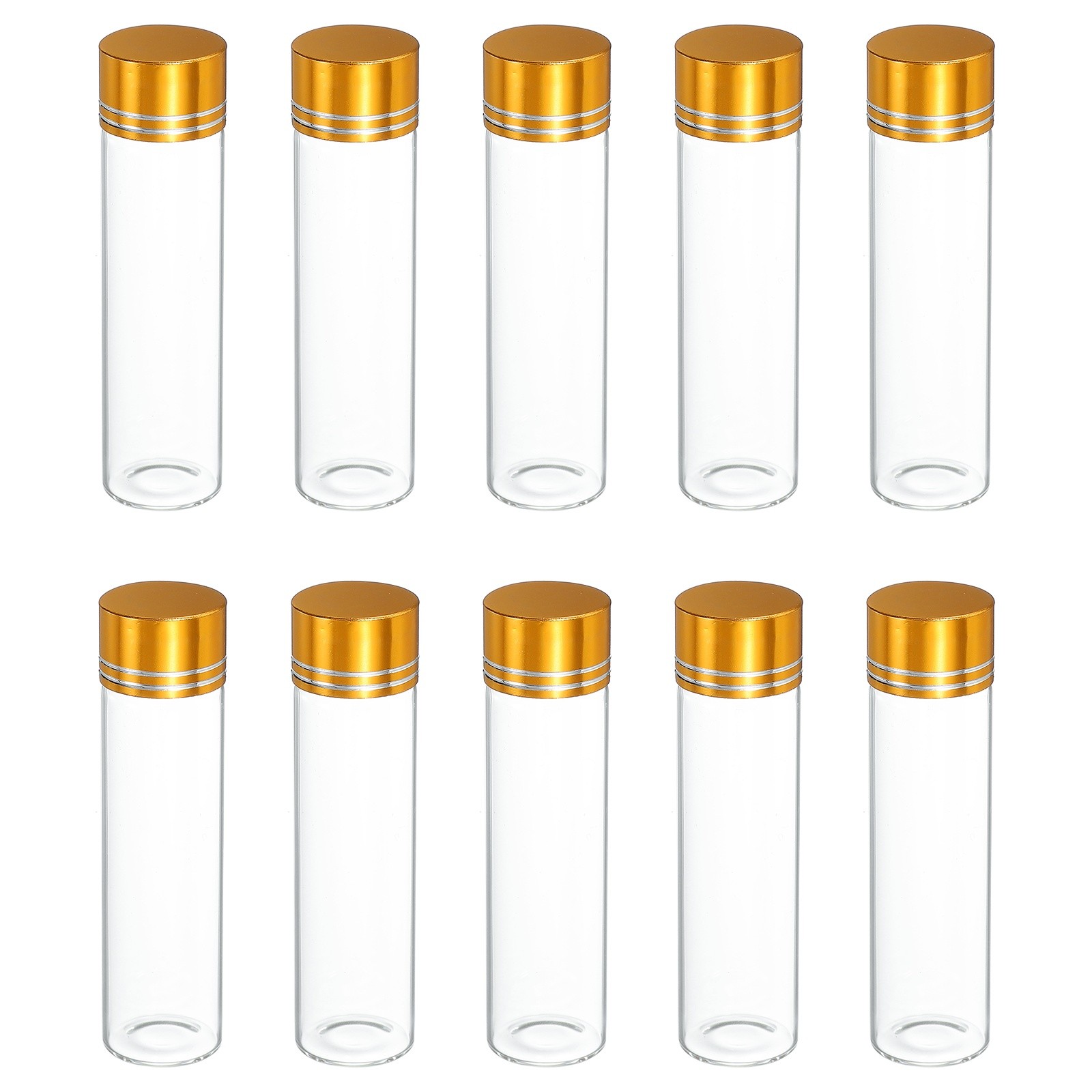 10Pcs Mini Glass Bottles with Lids, 20ml Tiny Clear Glass Jars