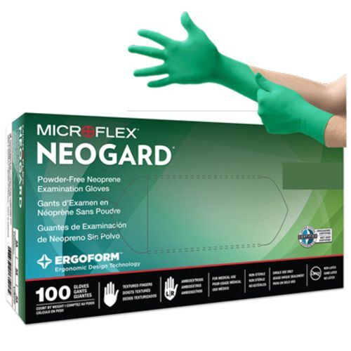 NeoGard Chloroprene exam gloves: SMALL, non-sterile, powder-free, 100 pcs