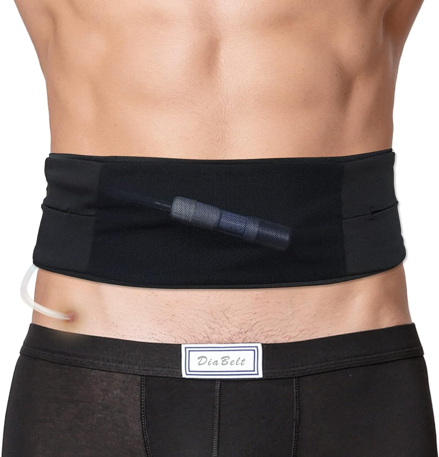 Breathable Peritoneal Dialysis Belt with Mesh Pouch Large (Pack of 1), Black