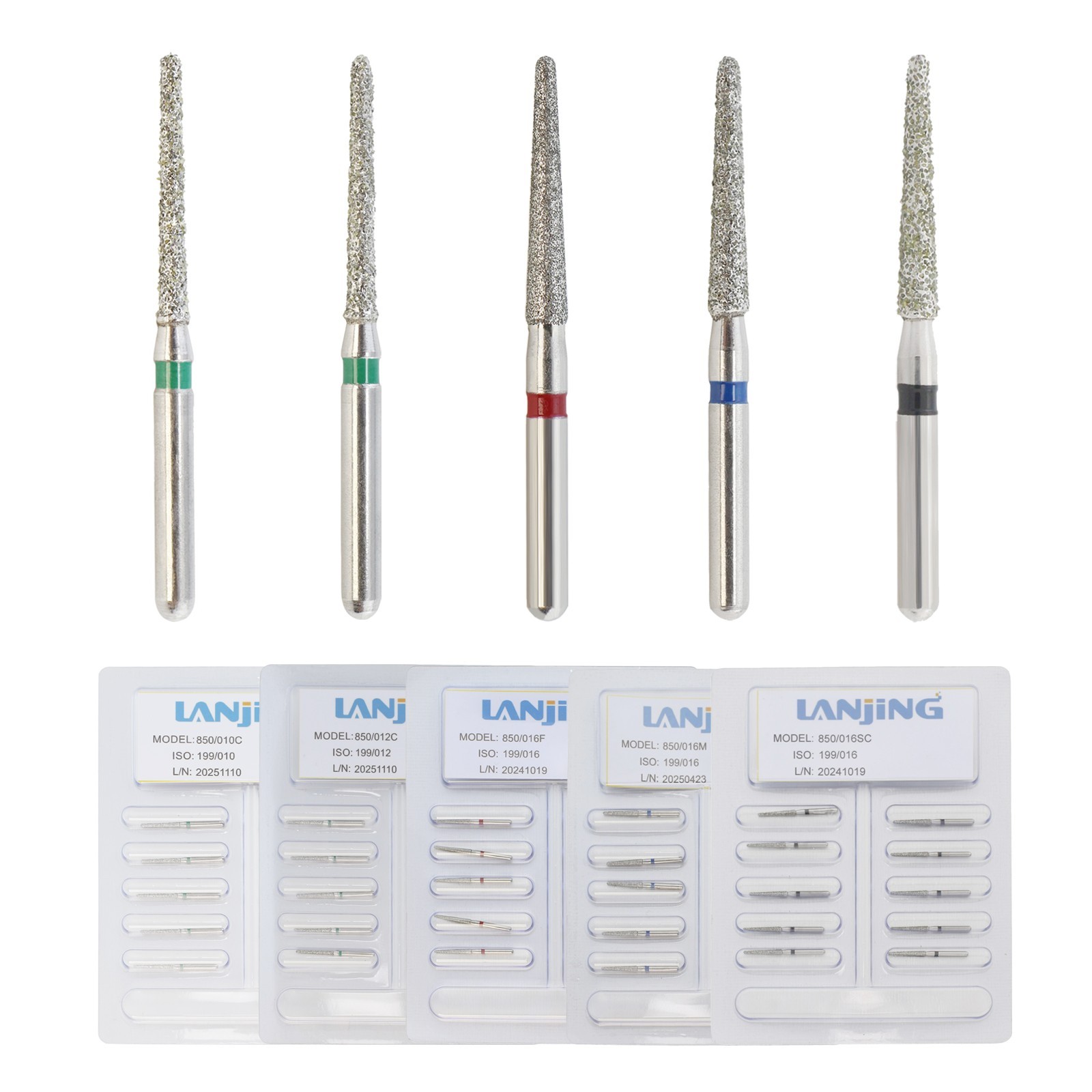 Dental Diamond Burs FG Round Ball Taper Bur 368 801 850 856 Long Surgical Burr