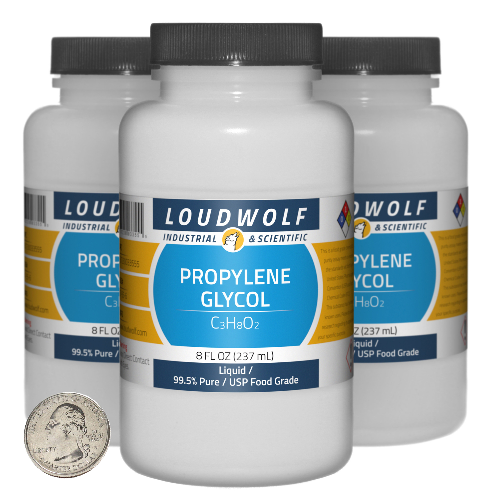 Propylene Glycol / 24 Fl Oz / 3 Bottles / 99.5% Pure USP Food Grade / Liquid