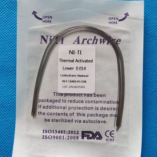 10Packs Dental Orthodontic Thermal Activated Niti Round Arch Wires Natural Form