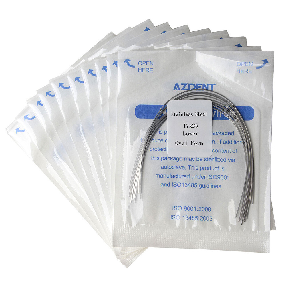 AZDENT Dental Orthodontic Stainless Steel Rectangular Arch Wires Ovoid Form