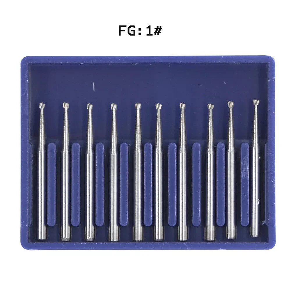 10Pc/Box Dental Tungsten Carbide Surgical High Speed Polishing Bur 25mm 58 Types