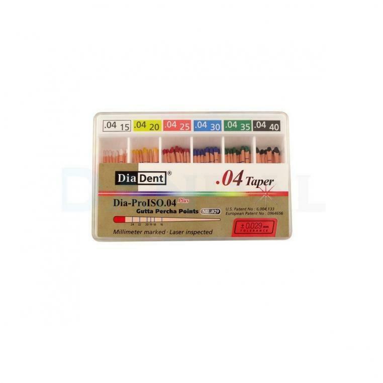 Pack of 5 Diadent Gutta Percha GP Points 4% Size 15-40 Box of 60 Fast
