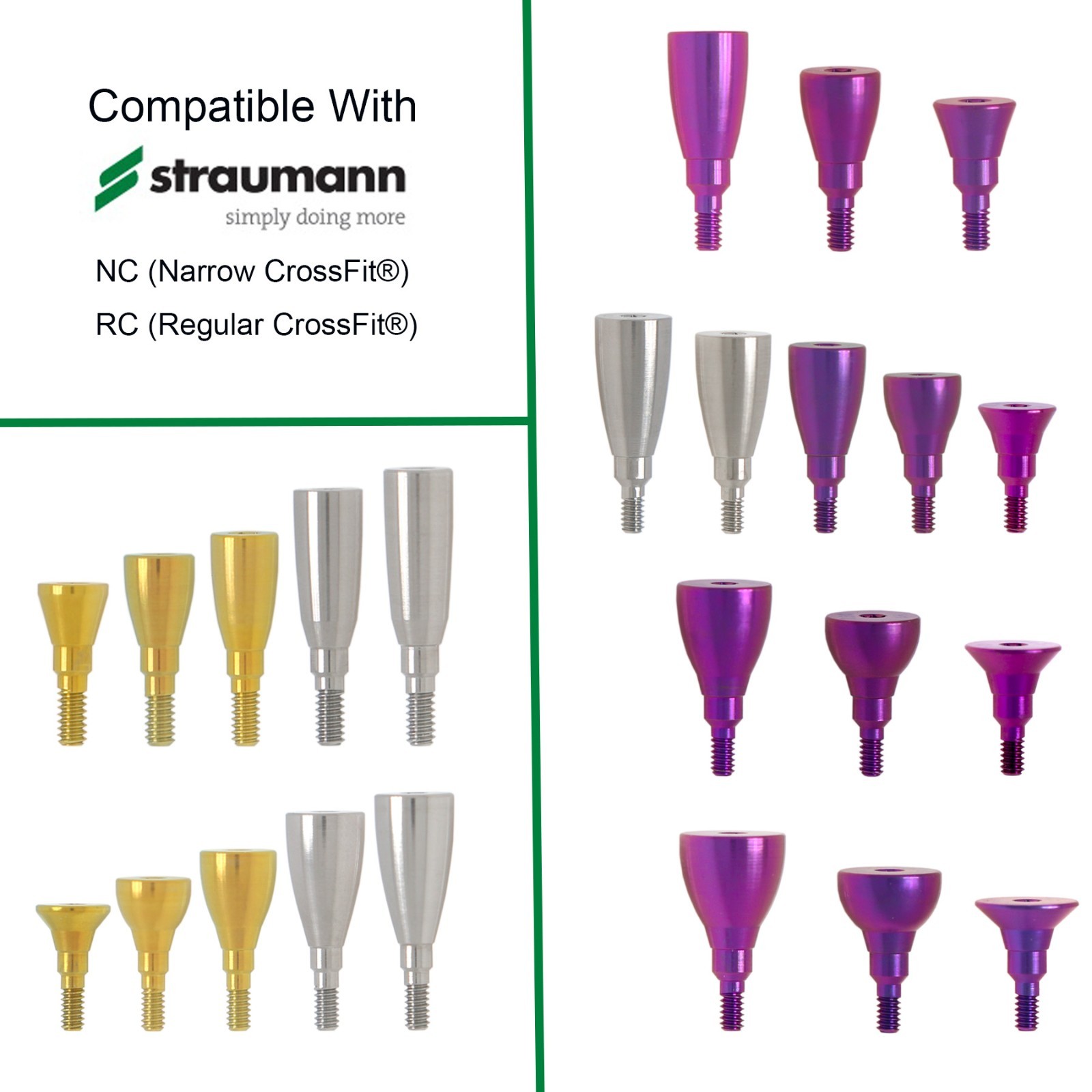 US Conical Connection Healing Cap Abutment NC RC Fit Straumann ITI BL BLT Dental