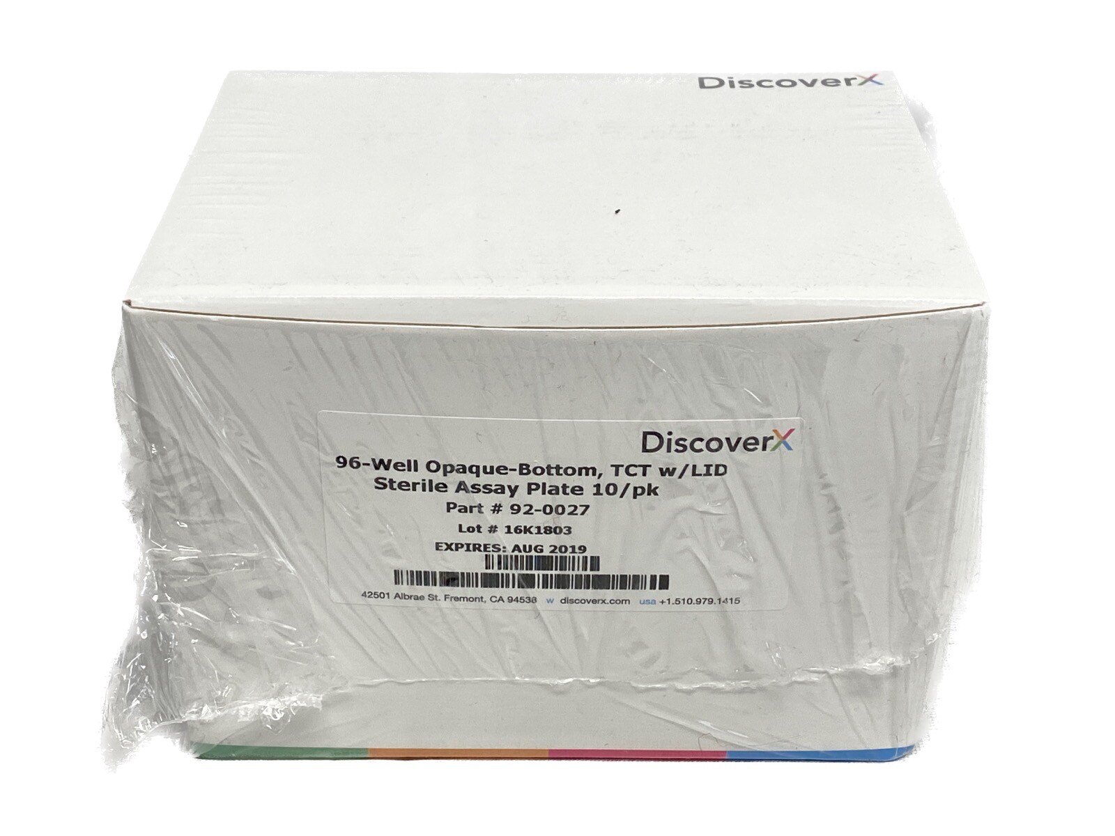 (10/Pk) DISCOVERX 96-Well White Flat Bottom TCT Assay Plates w/ Lid 92-0027