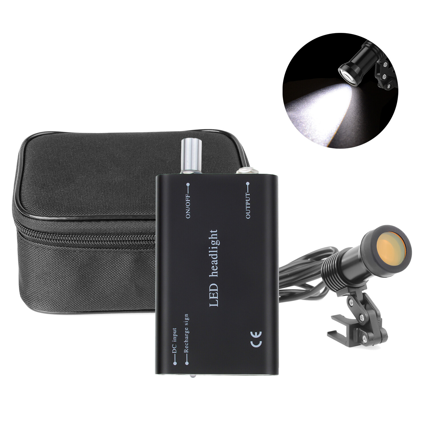 Dental 5W Headlight LED Lamp High Power+Two Clips for Magnifier Loupe DY-009 CE