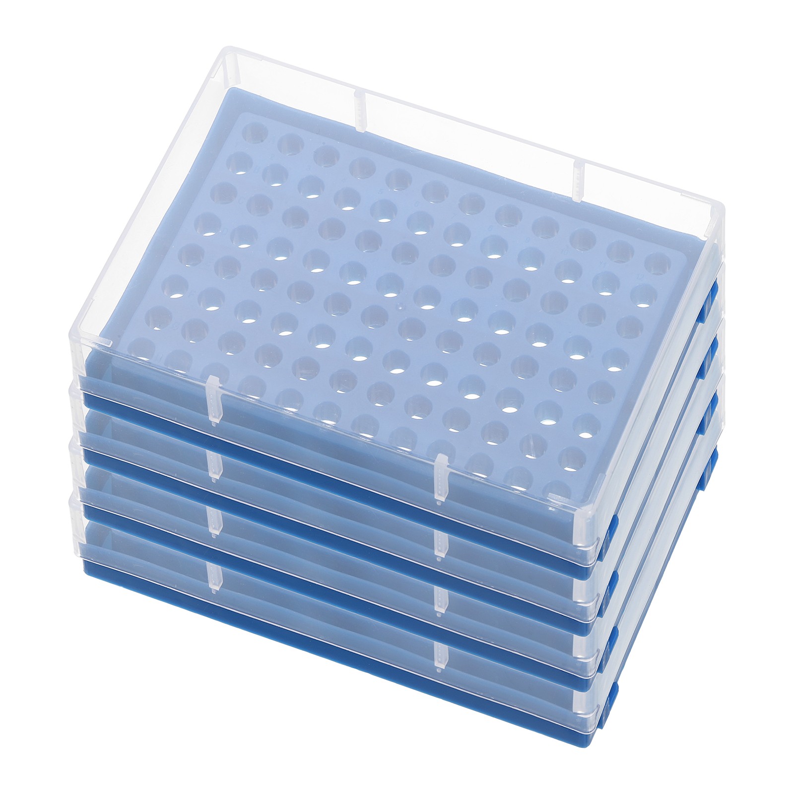 Tube Rack For 0.2ml Test Strips Tubes, 4pcs Centrifuge Tube Holder, Blue