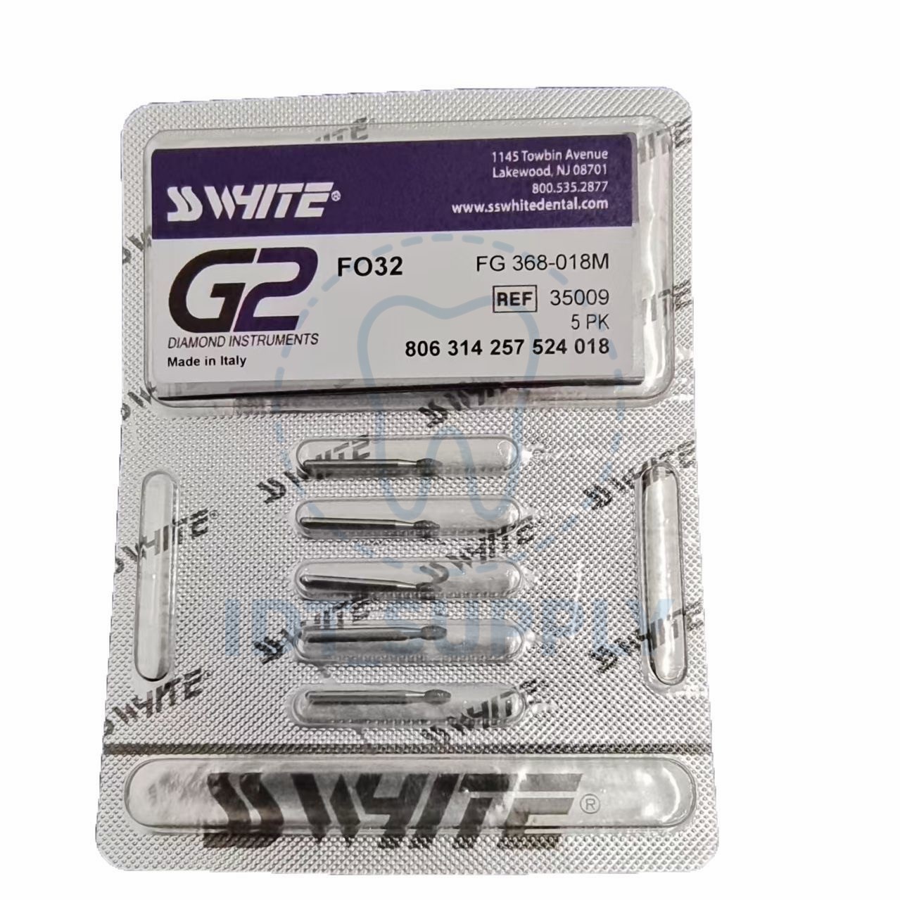 SS White Great White Shark Diamond Burs 5 Pcs TR TC TF FO Dental High Speed