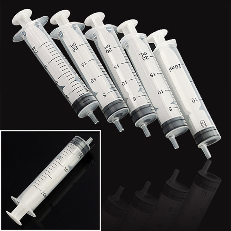 6pcs 20ML 20CC Plastic Hydroponics Nutrient Measuring Disposal Syringe New