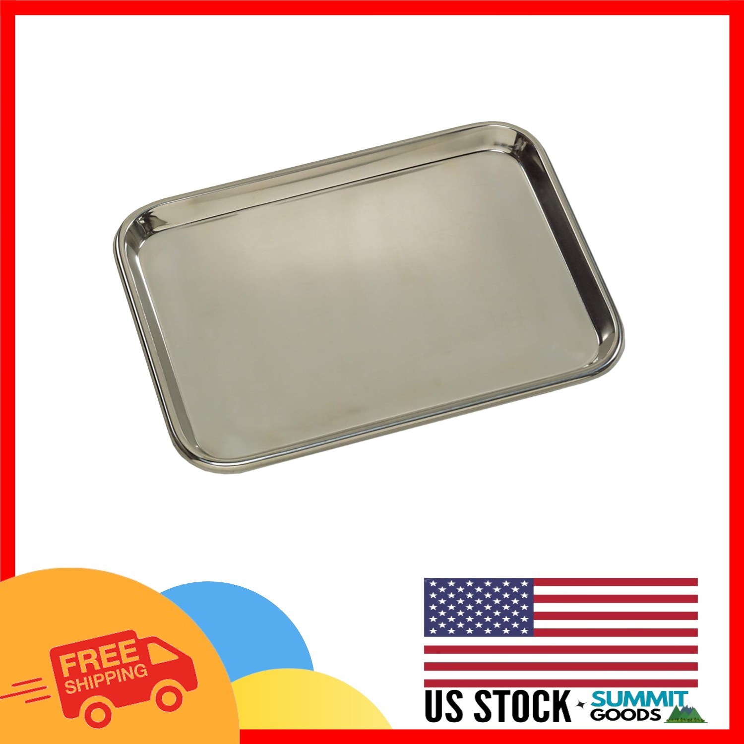 Grafco Large Stainless Steel Instrument Tray – Ideal for Medical & Dental Use