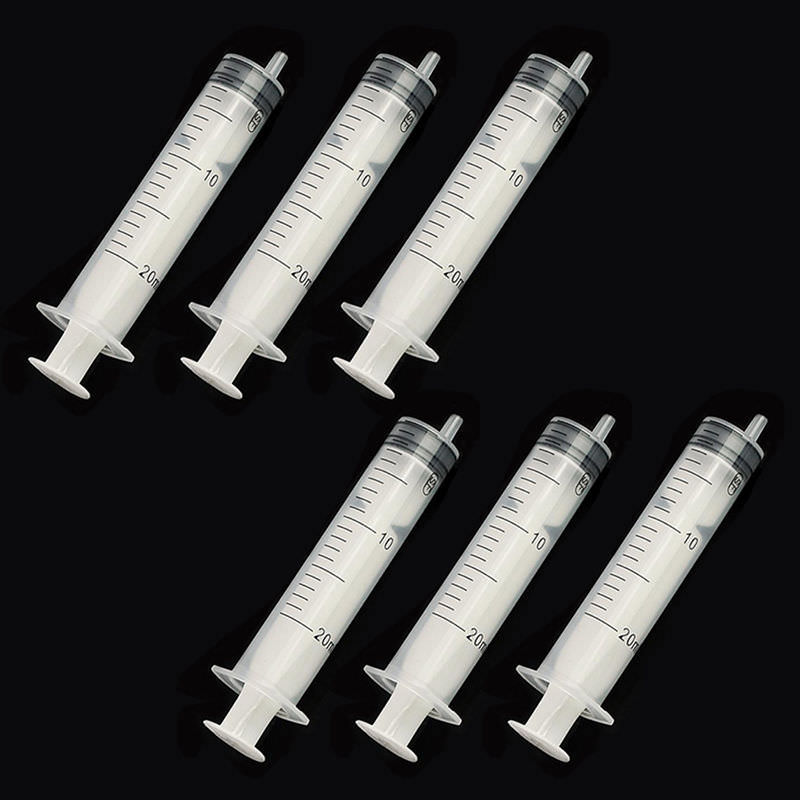 6pcs 20ML 20CC Plastic Hydroponics Nutrient Measuring Disposal Syringe New