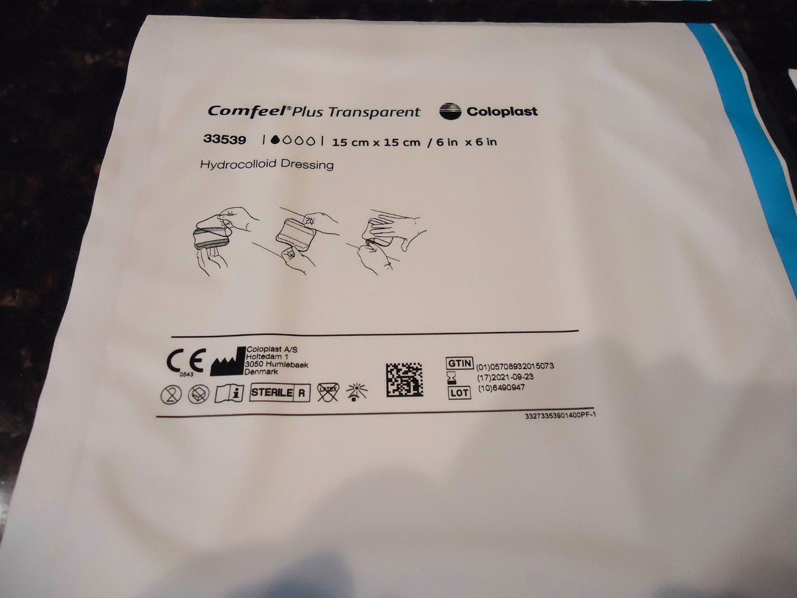 Comfeel Plus Transparent Clear Hydrocolloid Dressing 6″ x 6″ (Box of 4) # 33539