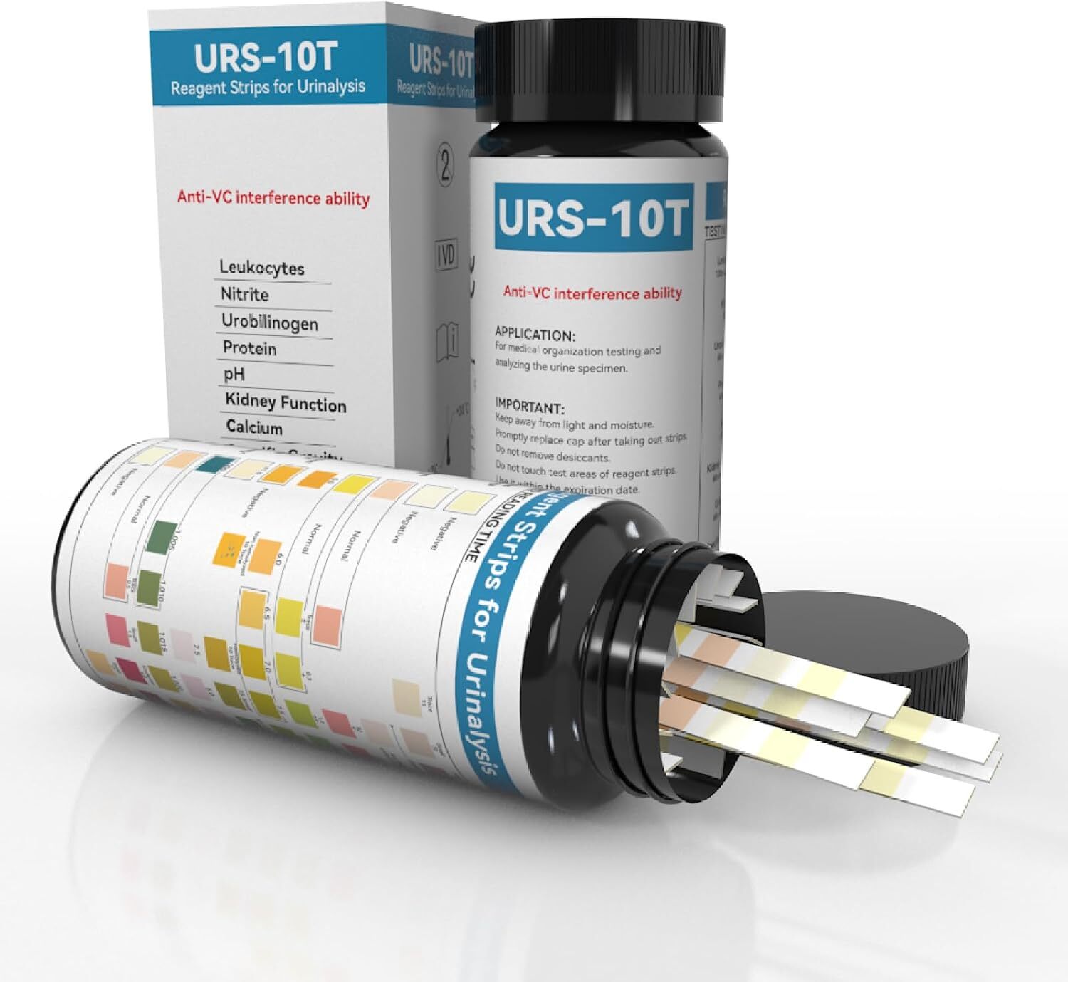 URS 10-in-1 Urine Test Strips 10 Parameters Protein pH Testing UTI, Urinalysis