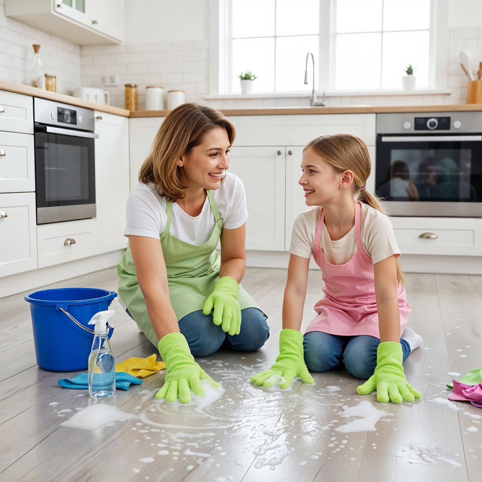Microfiber Gloves for Plants Dusting Cleaning, Reusable Washable Cleaning Glo…