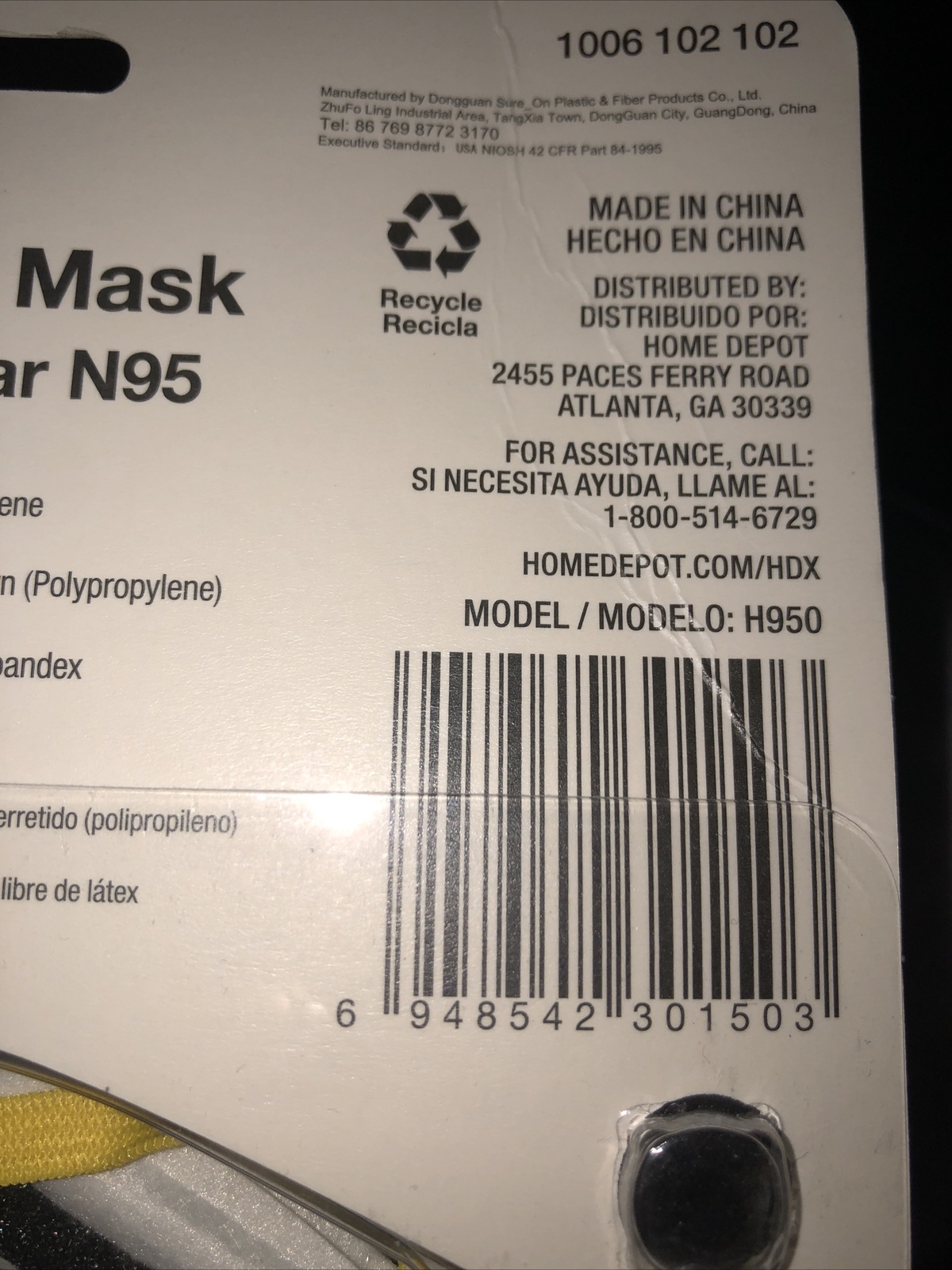 2 New Home Depot HDX N95 Sanding Respirator Mask-3 Packs/Med-Large
