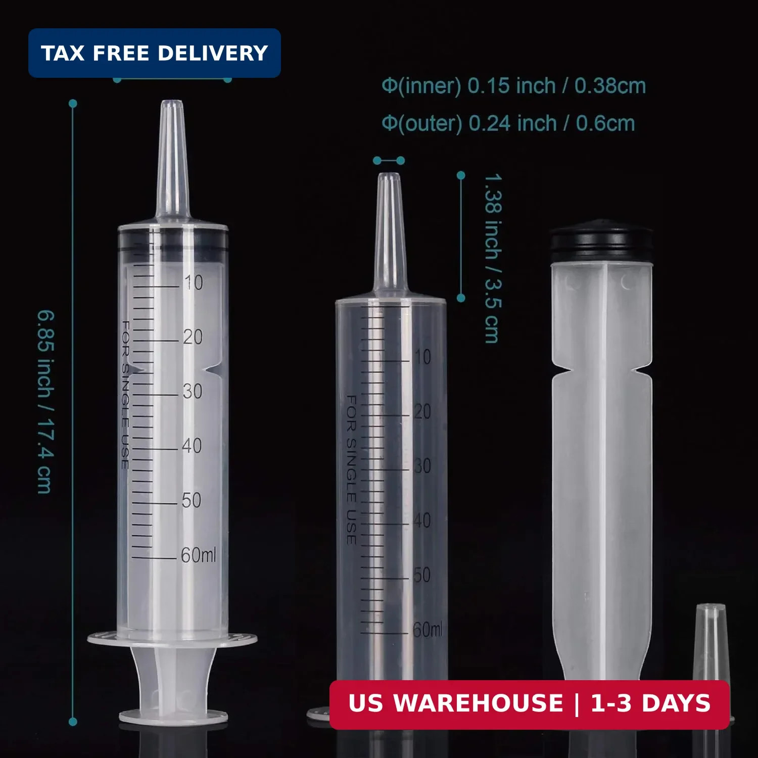 12Pack 60Ml Syringe for Liquid – Large Plastic Syringes without Needle for Jello