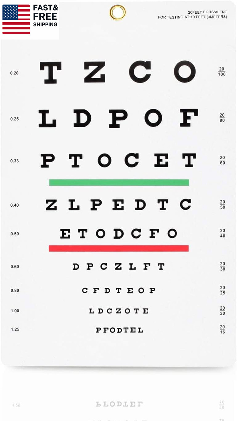 Snellen Chart, Wall Chart for Eye Exams – 10 Ft 9 X 14 In