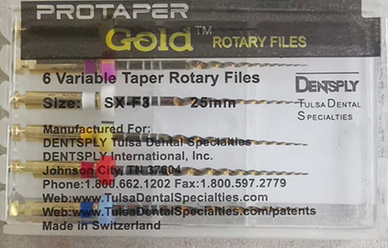 Protaper Gold Rotary Files 25 mm SX-F3 Dentsply Tulsa Assorted Endodontics Endo