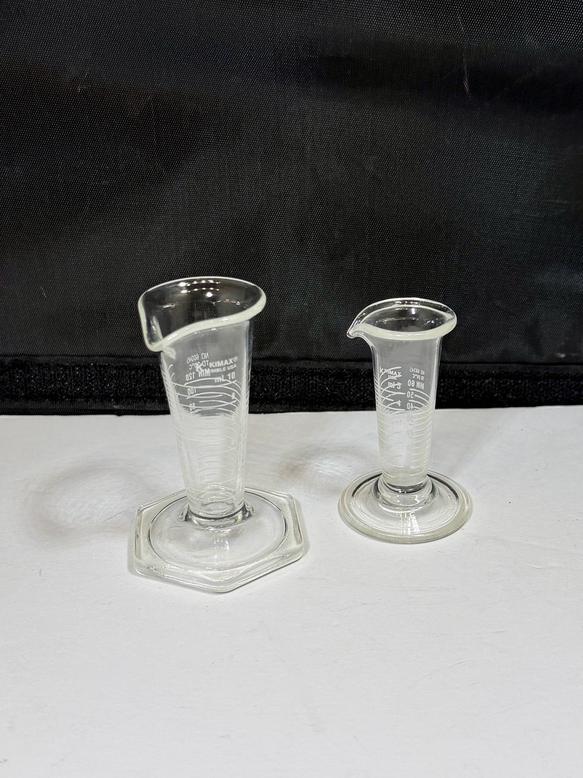 Kimble 60345 KIMAX Glass Pharmacy Graduated Cylinder 5mL & 10mL Small VTG