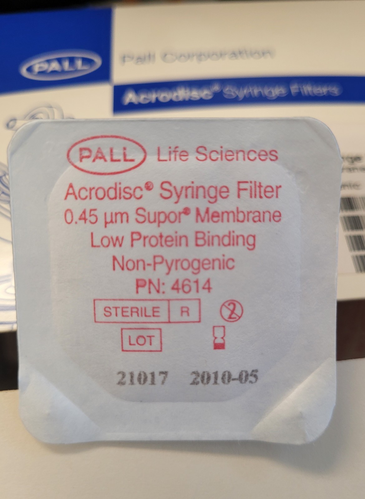 PALL Acrodisc Syringe Filters 0.45µm Supor Membrane 25mm – PN 4614 – 50?/Box…
