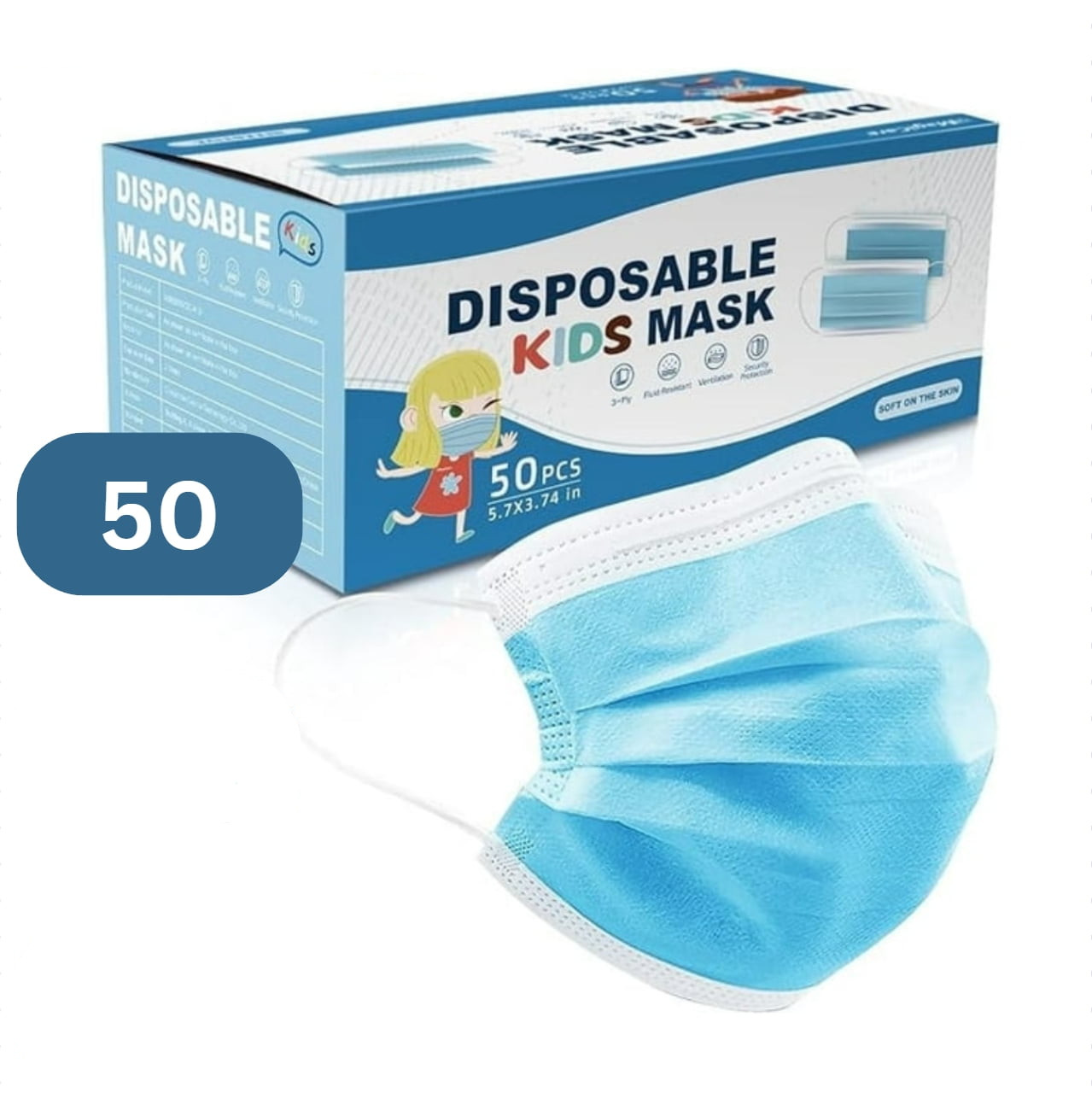 50PCS Kids Disposable Face Masks Small Face Masks For Children